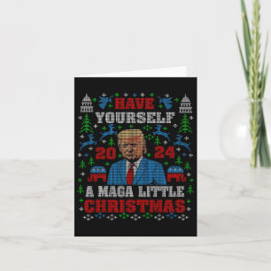 Grappig Mega Little Christmas Trump 2024 lelijk zw Kaart