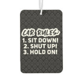 Grappig meisje citeert zwarte auto luchtverfrisser (Achterkant)