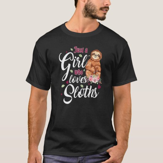 Grappig Meisje Dat Van Luiaards Houdt Dames T-shirt (Voorkant)