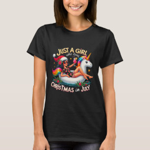 Grappig Meisje Eenhoorn Gewoon Een Meisje Dat Kers T-shirt