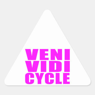 Grappig Meisje Fietsen Citaten: Veni Vidi Cyclus Sticker