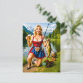 Grappig meisje Gevist in Beierse klederdracht Briefkaart (Staand voorkant)