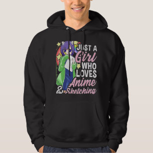 Grappig meisje gewoon een meisje die houdt van ani hoodie