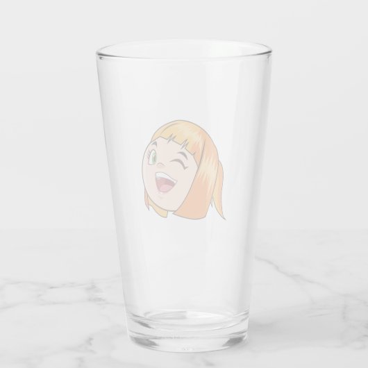 grappig meisje glas (Achterkant)