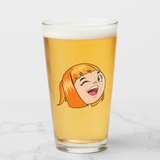grappig meisje glas (Voorkant gevuld)
