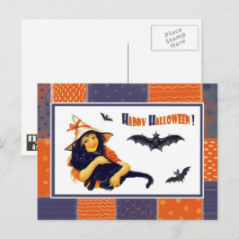 Grappig  Meisje Halloween Briefkaart