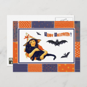 Grappig  Meisje Halloween Briefkaart