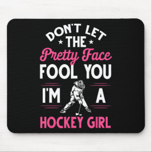 Grappig meisje hockey cadeau voor vrouwen kinderen muismat