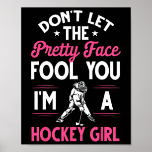 Grappig meisje hockey cadeau voor vrouwen kinderen poster