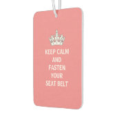 Grappig meisje houden kalm roze rijden humor luchtverfrisser (Links)