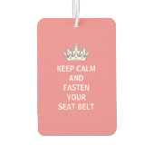 Grappig meisje houden kalm roze rijden humor luchtverfrisser (Achterkant)