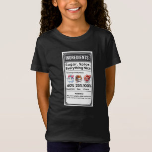 Grappig Meisje Ingrediëntenlabel Eenvoudig Hallowe T-shirt