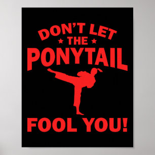 Grappig Meisje Karate Ontwerp Kinderen Vrouwen Kic Poster