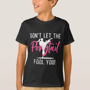 Grappig Meisje Karate Ontwerp Kinderen Vrouwen Kic T-shirt