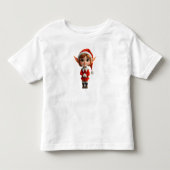 Grappig Meisje Kerst Elf Peuter T-shirt (Voorkant)