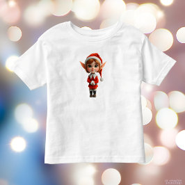 Grappig Meisje Kerst Elf Peuter T-shirt