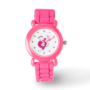 Grappig meisje met hartballonnen horloge