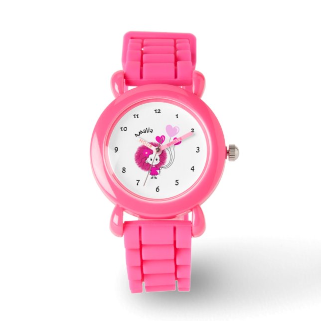 Grappig meisje met hartballonnen horloge (Voorkant)