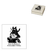 Grappig Meisje met Kat Boekplaat Rubberstempel (Gestempeld)