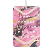 Grappig Meisje Quotes Open Deur Roze Auto Luchtverfrisser (Voorkant)
