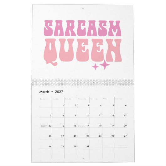 Grappig meisje roze citaten kalender (Mar 2027)