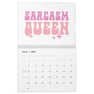 Grappig meisje roze citaten kalender