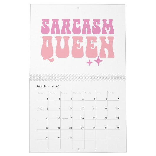 Grappig meisje roze citaten kalender (Mar 2026)