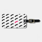 Grappig meisje roze en zwart model bagagelabel (Voorkant horizontaal)