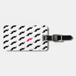 Grappig meisje roze en zwart model bagagelabel