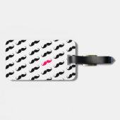 Grappig meisje roze en zwart model bagagelabel (Achterkant horizontaal)