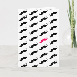 Grappig meisje roze en zwart model kaart
