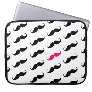 Grappig meisje roze en zwart model laptop sleeve