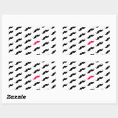 Grappig meisje roze en zwart model rechthoekige sticker (Vel)