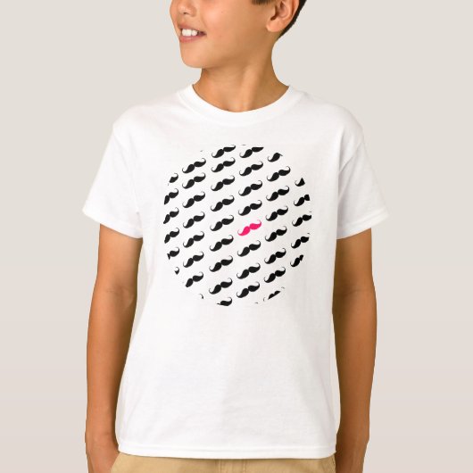 Grappig meisje roze en zwart model t-shirt (Voorkant)