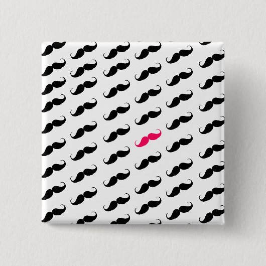 Grappig meisje roze en zwart model vierkante button 5,1 cm (Voorkant)