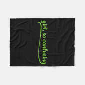 Grappig meisje zo verwarrend groene tekst sarcasti fleece deken (Voorkant (Horizontaal))