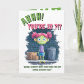 Grappig Meisje Zombie Verjaardag Kaart (Voorkant)