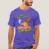 Grappig Melting Brain Ice Cream Cartoon Typografie T-shirt (Voorkant)