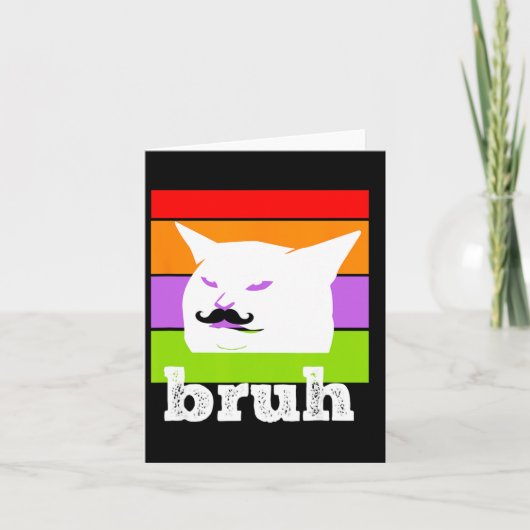 Grappig Meme Gezegde Bruh met Cat-cinco de Mayo-me Kaart (Voorkant)