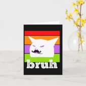 Grappig Meme Gezegde Bruh met Cat-cinco de Mayo-me Kaart (Gele Bloem)
