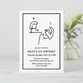 Grappig meme Humor eenvoudig zwart wit 6e verjaard Kaart (Staand voorkant)