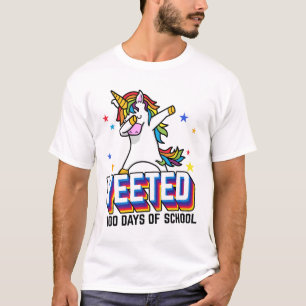 Grappig Meme Yet Unicorn 100e schooldag T-shirt