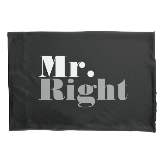 Grappig meneer rechts en mevrouw altijd gelijk kus kussensloop (Voorkant)