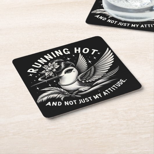 Grappig Menopauze Hot Flash Onderzetter (Schuin)