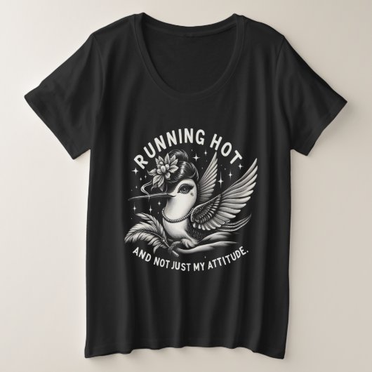 Grappig Menopauze Hot Flash Plus-Size T-shirt (Design voorkant)