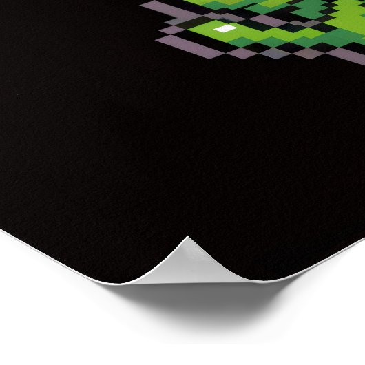 Grappig Menselijk Kostuum Alien Pixel Art Poster (Hoek)