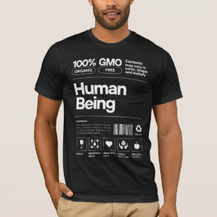 Grappig Menselijk Wezen Etiket Grafische Voedingsf T-shirt