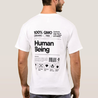 Grappig menselijk wezen label t-shirt
