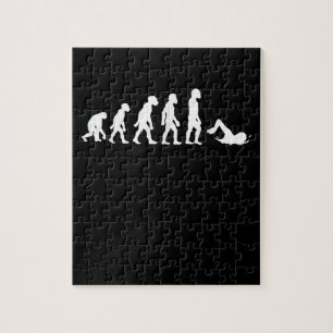 Grappig menselijk zwemmen evolutie zwemmer zwemmen legpuzzel