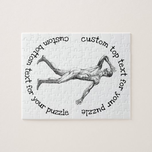 Grappig  menselijke anatomie die zweeft over koken legpuzzel (Horizontaal)